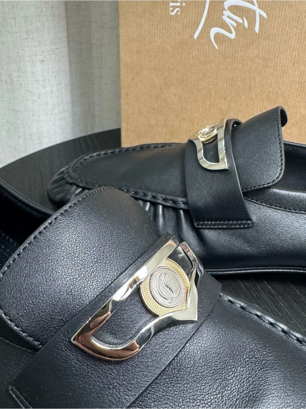 Christian Louboutin Mocallista Uomo Loafers Leather Black 41